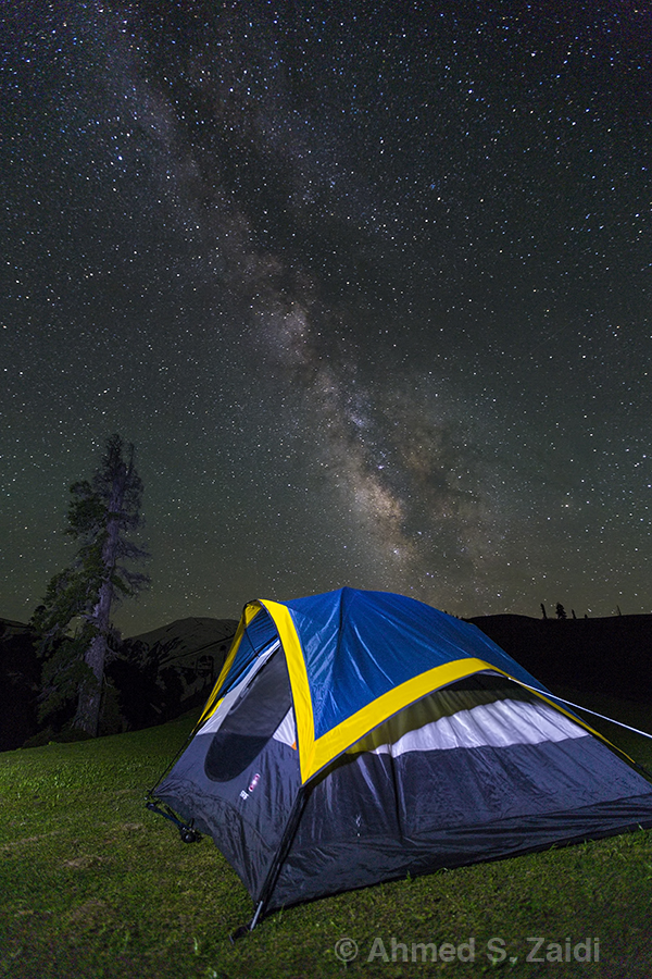 Milky Way tent light painting
