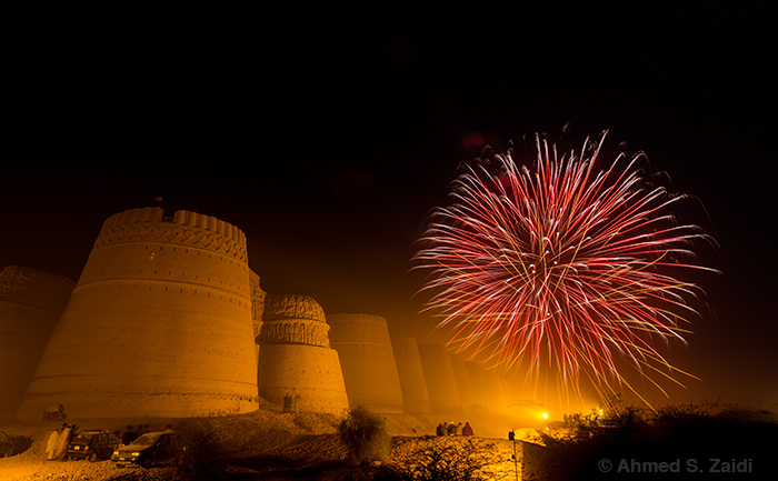 Derawar Fort Cholistan desert fireworks