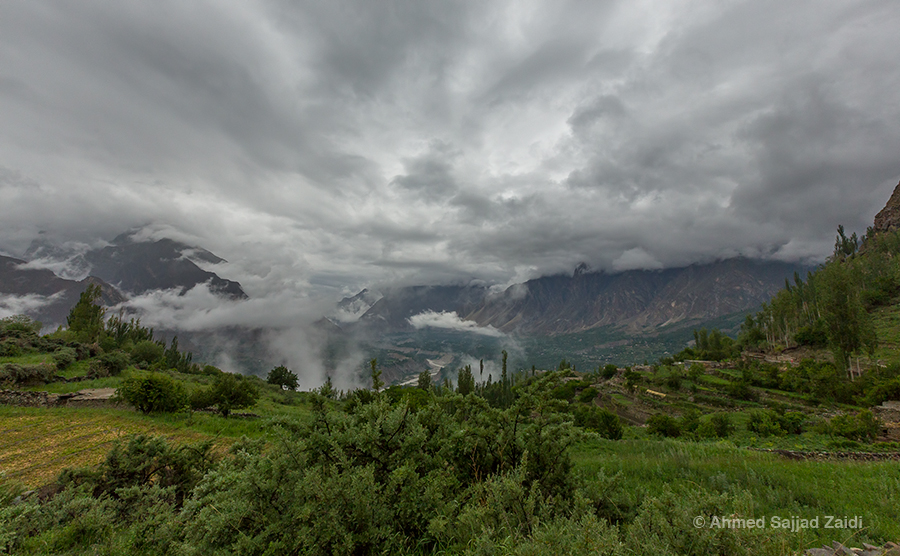 Hunza Valley in clouds
