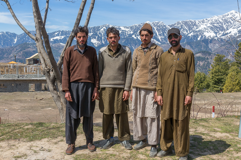 Babar, Shams, Arif and Shoaib the local porters from Kiwai
