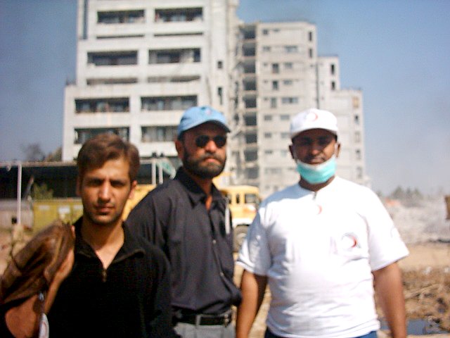 In front of Margalla Towers in Islamabad