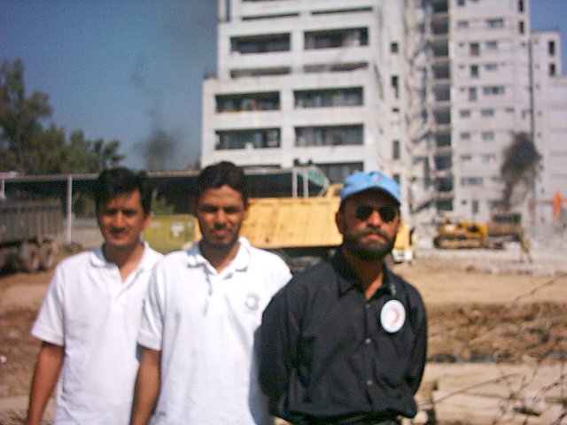 In front of Margalla Towers in Islamabad