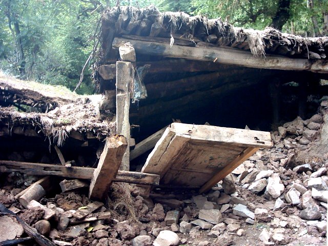 Collapsed Wooden House