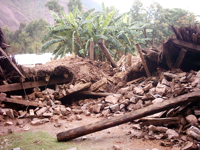 Collapsed Wooden House